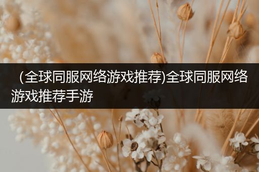 （全球同服网络游戏推荐)全球同服网络游戏推荐手游