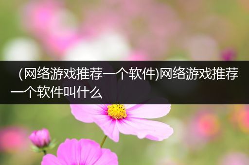 （网络游戏推荐一个软件)网络游戏推荐一个软件叫什么