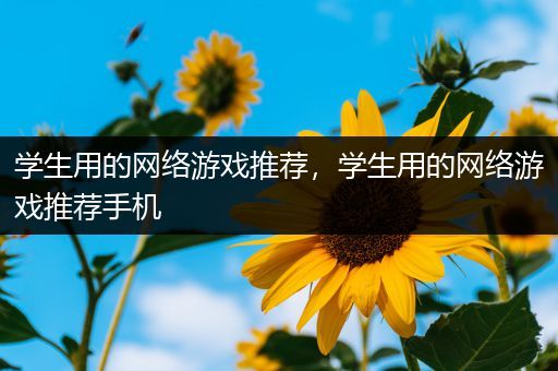 学生用的网络游戏推荐，学生用的网络游戏推荐手机