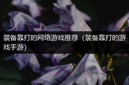 装备靠打的网络游戏推荐（装备靠打的游戏手游）
