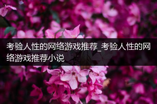 考验人性的网络游戏推荐_考验人性的网络游戏推荐小说