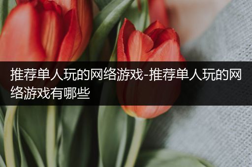 推荐单人玩的网络游戏-推荐单人玩的网络游戏有哪些