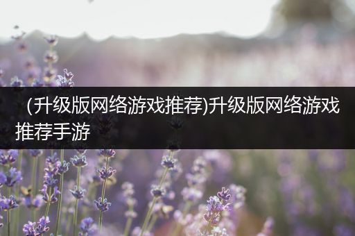 （升级版网络游戏推荐)升级版网络游戏推荐手游