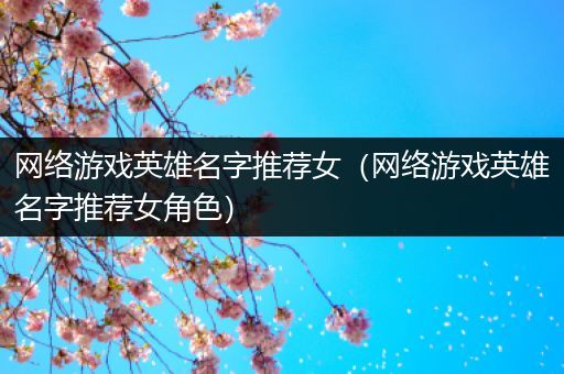 网络游戏英雄名字推荐女（网络游戏英雄名字推荐女角色）