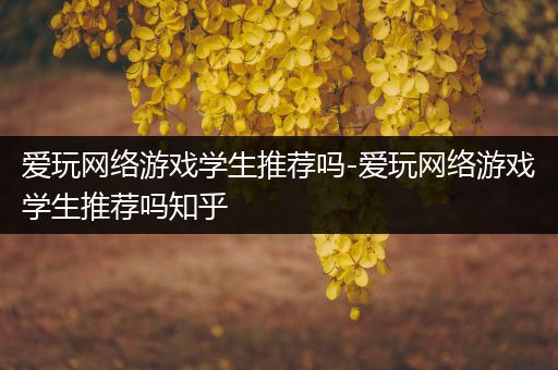 爱玩网络游戏学生推荐吗-爱玩网络游戏学生推荐吗知乎