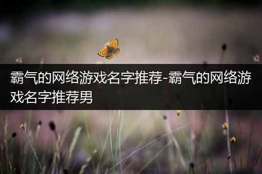 霸气的网络游戏名字推荐-霸气的网络游戏名字推荐男