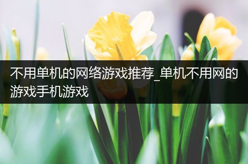 不用单机的网络游戏推荐_单机不用网的游戏手机游戏