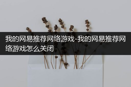 我的网易推荐网络游戏-我的网易推荐网络游戏怎么关闭