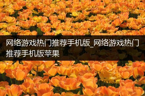 网络游戏热门推荐手机版_网络游戏热门推荐手机版苹果