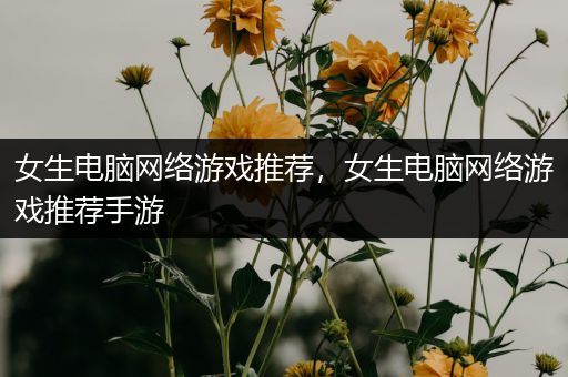 女生电脑网络游戏推荐，女生电脑网络游戏推荐手游
