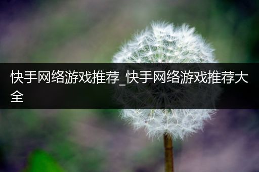 快手网络游戏推荐_快手网络游戏推荐大全