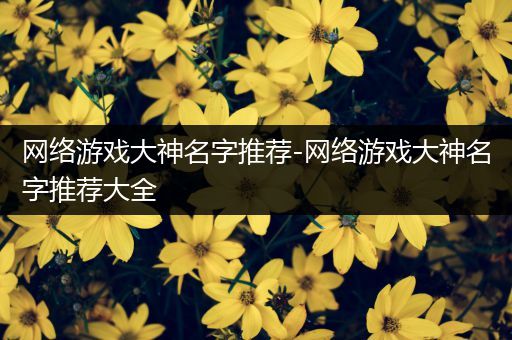 网络游戏大神名字推荐-网络游戏大神名字推荐大全
