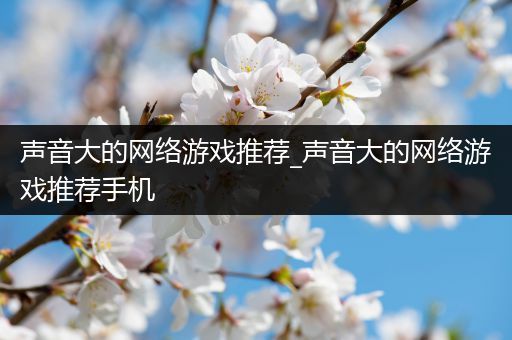 声音大的网络游戏推荐_声音大的网络游戏推荐手机