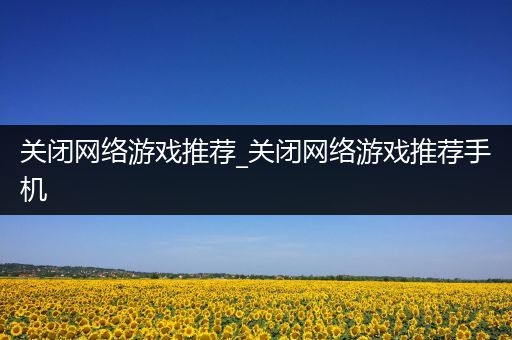 关闭网络游戏推荐_关闭网络游戏推荐手机