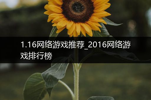 1.16网络游戏推荐_2016网络游戏排行榜