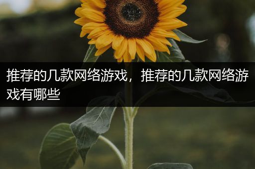 推荐的几款网络游戏，推荐的几款网络游戏有哪些