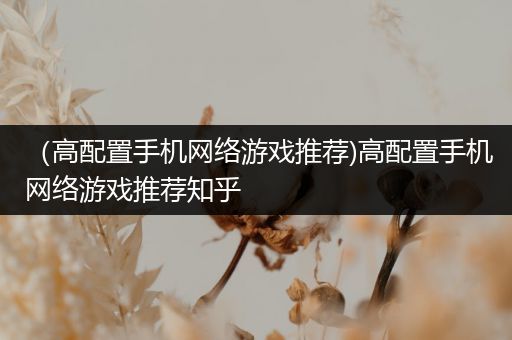（高配置手机网络游戏推荐)高配置手机网络游戏推荐知乎