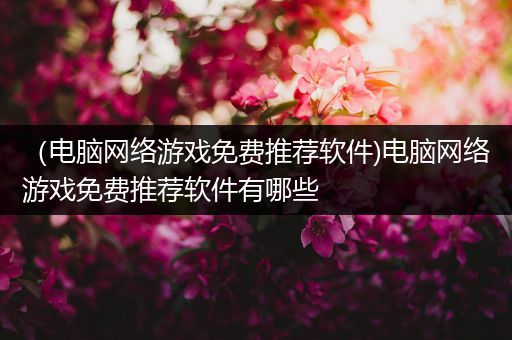 （电脑网络游戏免费推荐软件)电脑网络游戏免费推荐软件有哪些