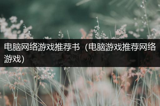 电脑网络游戏推荐书（电脑游戏推荐网络游戏）