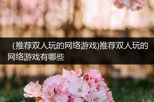 （推荐双人玩的网络游戏)推荐双人玩的网络游戏有哪些