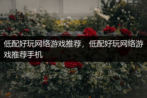 低配好玩网络游戏推荐，低配好玩网络游戏推荐手机