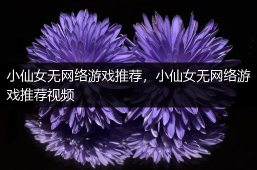 小仙女无网络游戏推荐，小仙女无网络游戏推荐视频