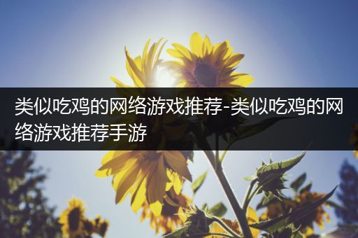 类似吃鸡的网络游戏推荐-类似吃鸡的网络游戏推荐手游