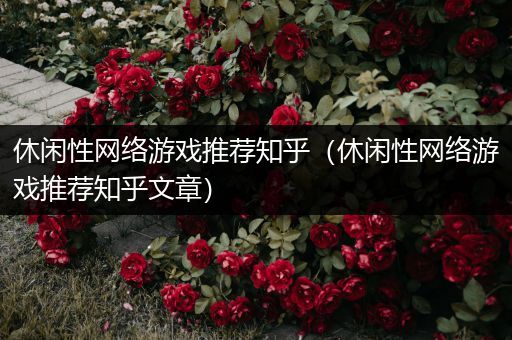 休闲性网络游戏推荐知乎（休闲性网络游戏推荐知乎文章）