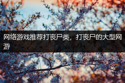 网络游戏推荐打丧尸类，打丧尸的大型网游
