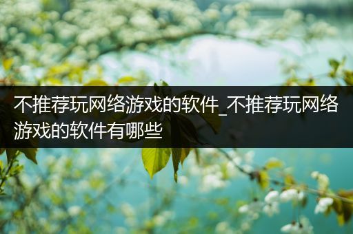 不推荐玩网络游戏的软件_不推荐玩网络游戏的软件有哪些