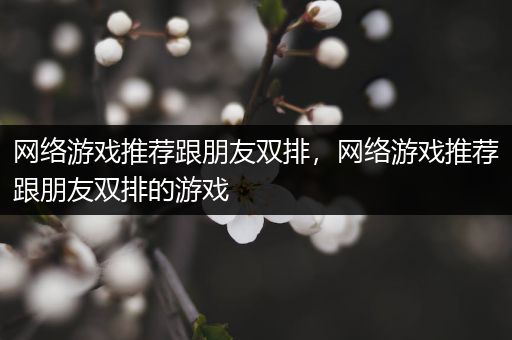 网络游戏推荐跟朋友双排，网络游戏推荐跟朋友双排的游戏
