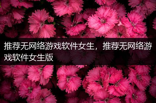 推荐无网络游戏软件女生，推荐无网络游戏软件女生版