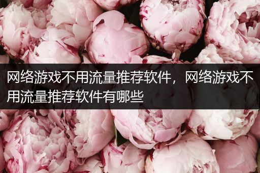 网络游戏不用流量推荐软件，网络游戏不用流量推荐软件有哪些