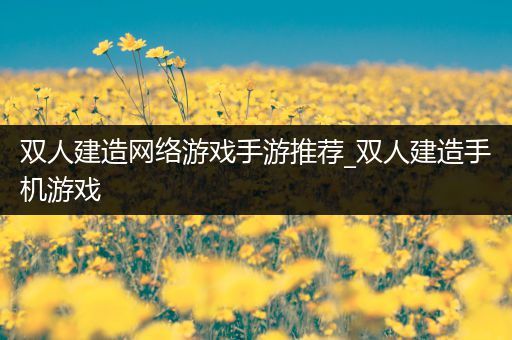 双人建造网络游戏手游推荐_双人建造手机游戏