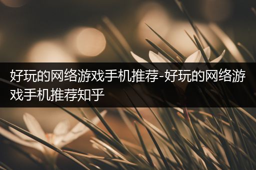 好玩的网络游戏手机推荐-好玩的网络游戏手机推荐知乎