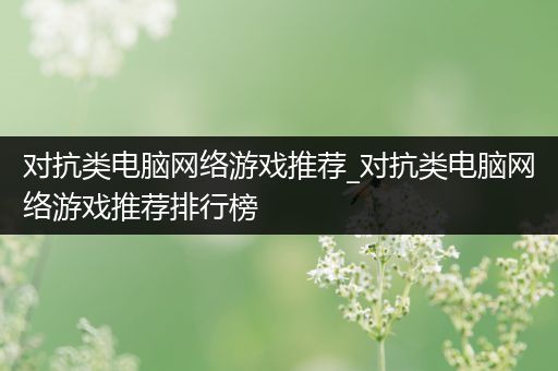 对抗类电脑网络游戏推荐_对抗类电脑网络游戏推荐排行榜