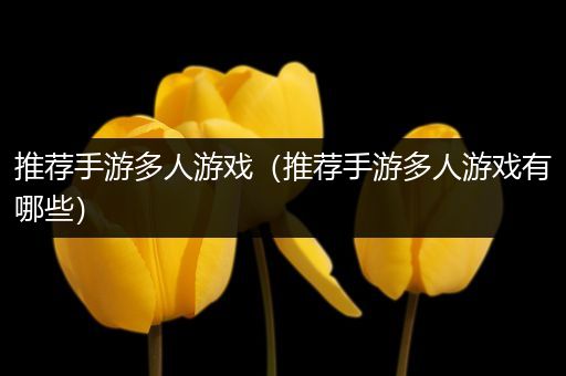 推荐手游多人游戏（推荐手游多人游戏有哪些）