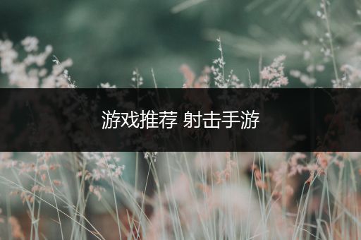 游戏推荐 射击手游