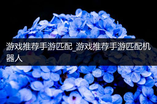 游戏推荐手游匹配_游戏推荐手游匹配机器人