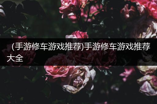 （手游修车游戏推荐)手游修车游戏推荐大全