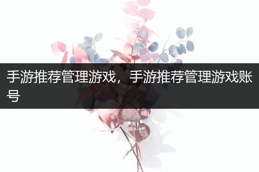 手游推荐管理游戏，手游推荐管理游戏账号