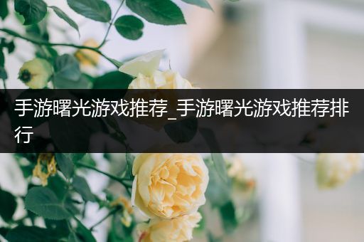 手游曙光游戏推荐_手游曙光游戏推荐排行