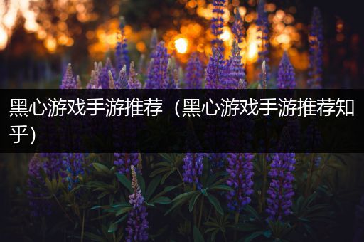 黑心游戏手游推荐（黑心游戏手游推荐知乎）