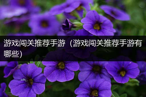 游戏闯关推荐手游（游戏闯关推荐手游有哪些）
