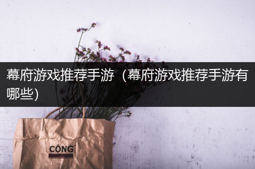 幕府游戏推荐手游（幕府游戏推荐手游有哪些）