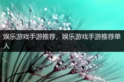 娱乐游戏手游推荐，娱乐游戏手游推荐单人