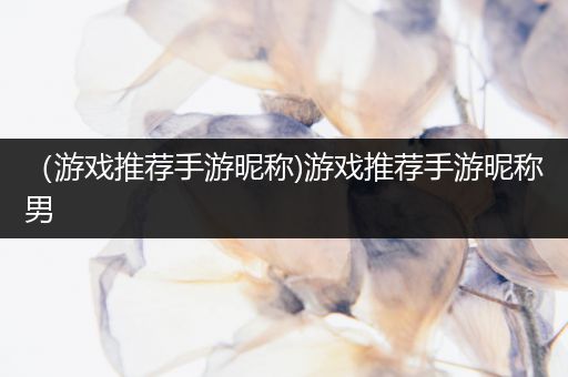 （游戏推荐手游昵称)游戏推荐手游昵称男