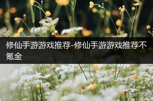 修仙手游游戏推荐-修仙手游游戏推荐不氪金