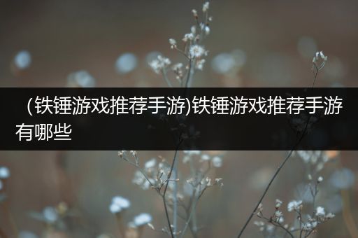 （铁锤游戏推荐手游)铁锤游戏推荐手游有哪些