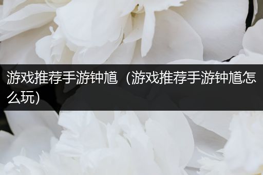 游戏推荐手游钟馗（游戏推荐手游钟馗怎么玩）